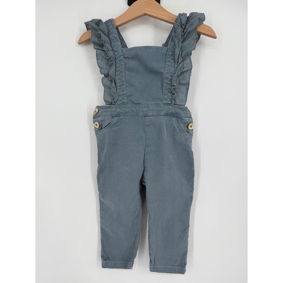 Zara Girl's Blue Ruffle Overalls 9-12 months - Picture 1 of 6
